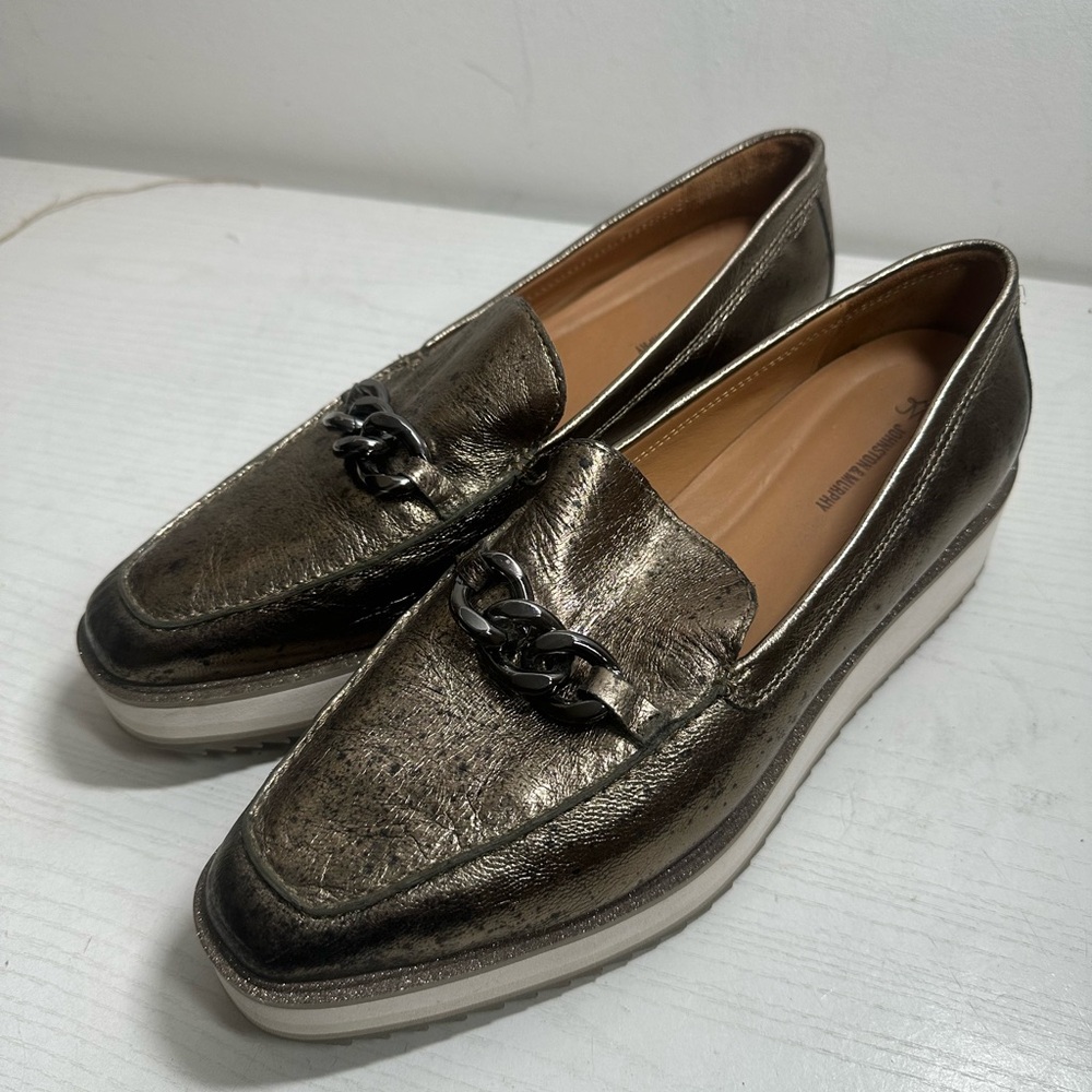 Johnston and Murphy Gracelyn Chain Loafer Black Patent Leather Womens Size 11 M
